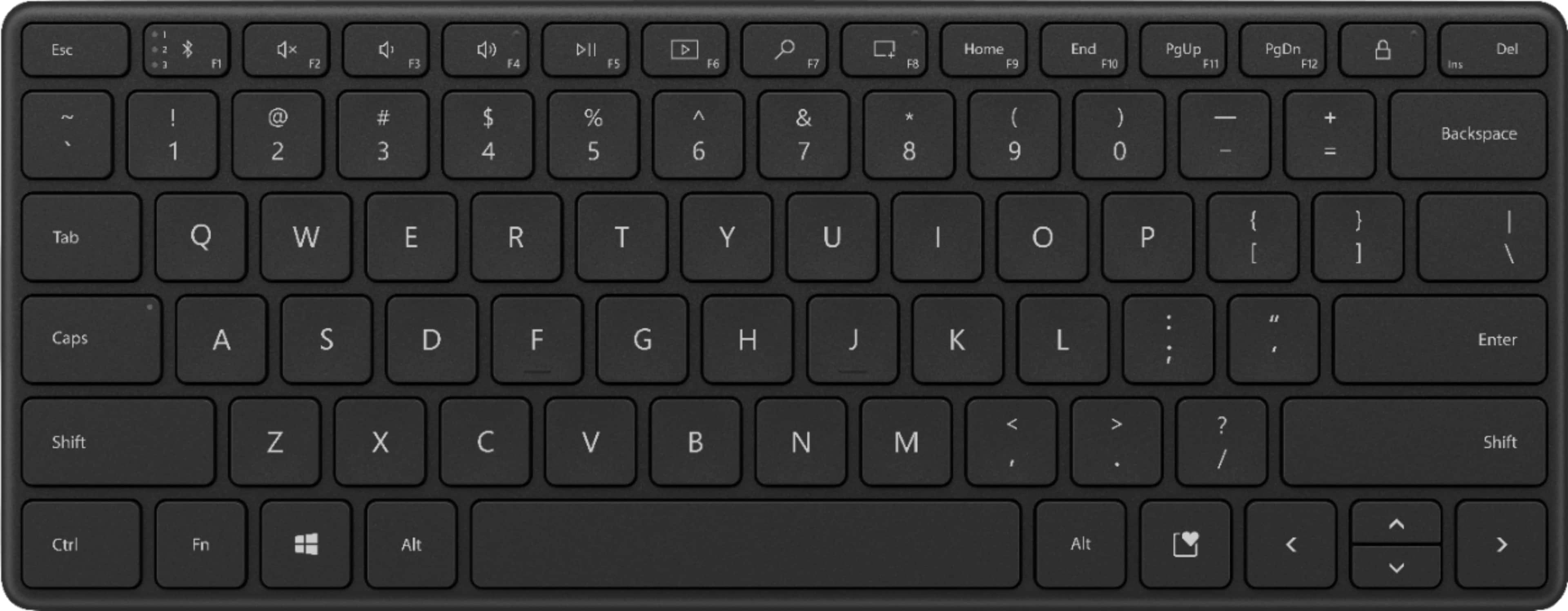 Microsoft Designer Compact Keyboard ( MS21Y00001 ) - Matte Black. Standalone Wireless Bluetooth Keyboard. Compatible