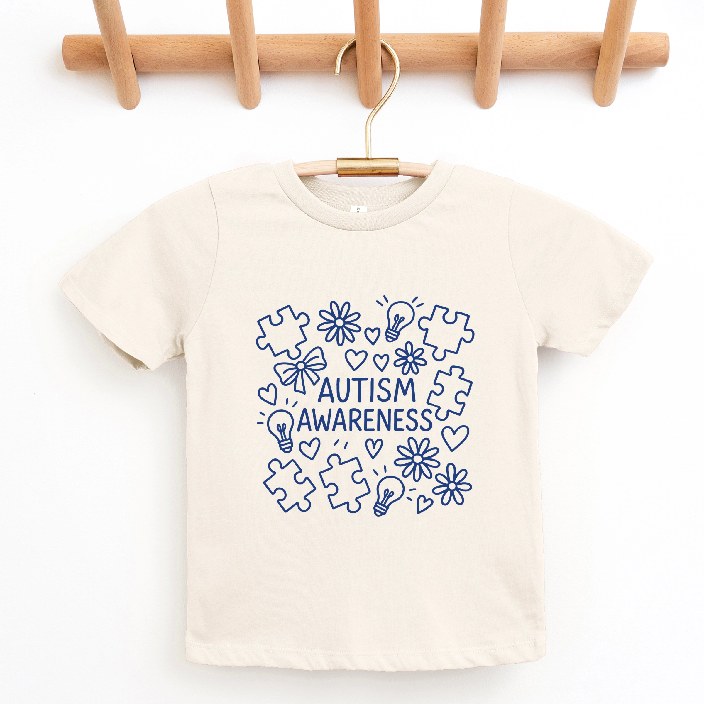 The Juniper Shop - Autism Awareness Puzzle Outline Youth Short Sleeve Graphic T-Shirt