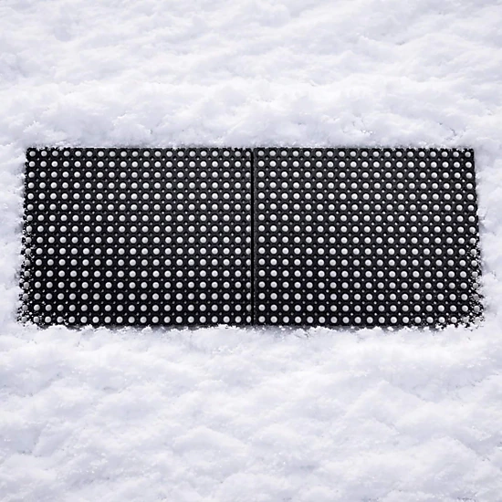 Evideco French Home Goods Black Honeycomb Pack of 2 Rubber Doormat 48 x 32 Inches