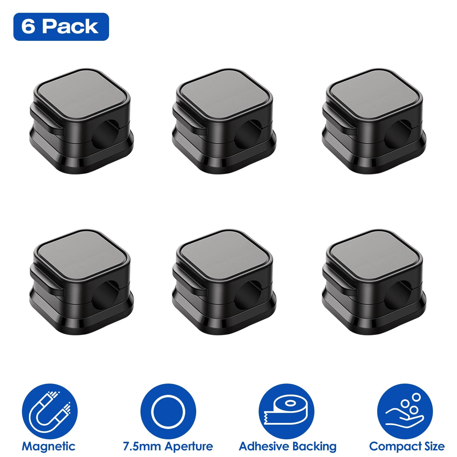 GBruno 6-Pack Magnetic Cable Clips Cord Organizer