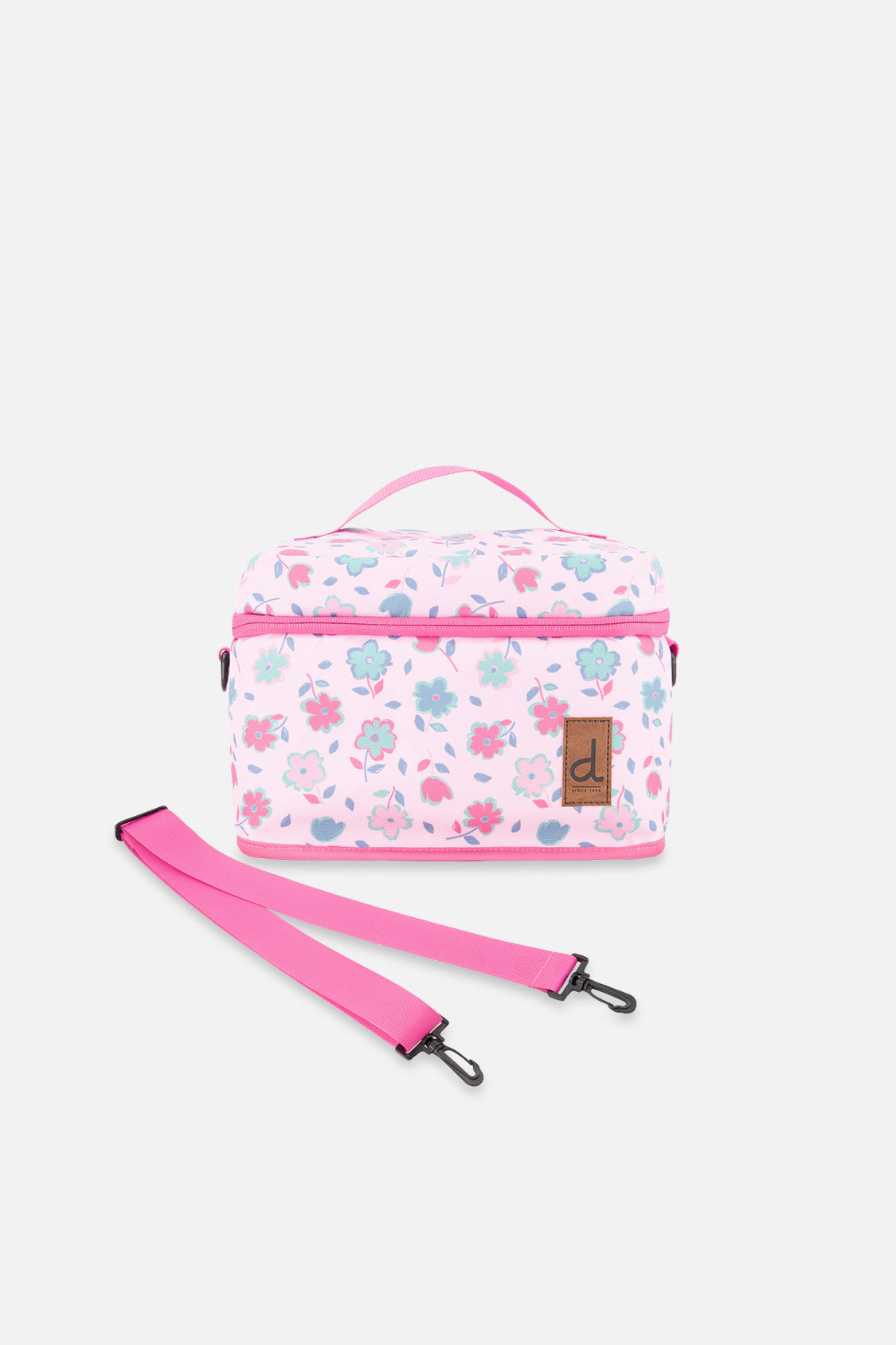 Deux par Deux Girls Insulated Flower Print Lunch Box with Removable Shoulder Strap