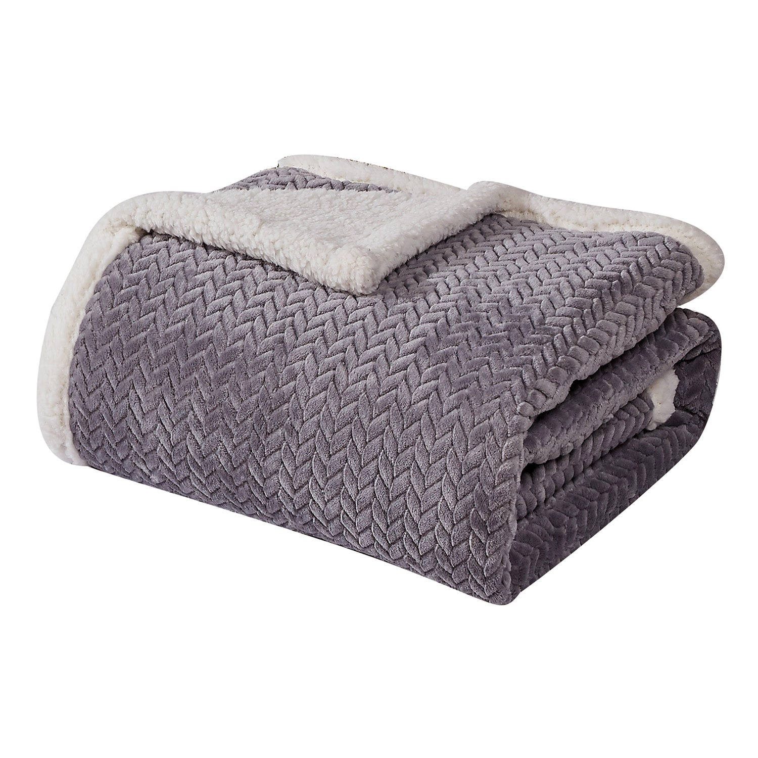 Soft Braided and Comfortable Plush All Season Sherpa 50" X 60" Throw Blanket