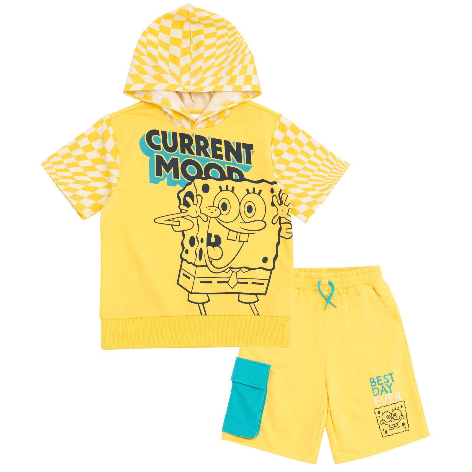 SpongeBob SquarePants Boys' 2-Piece Hooded Tee and Shorts Set