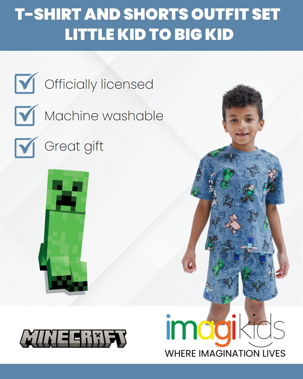 Minecraft Boys' 2-Piece T-Shirt and Shorts Set