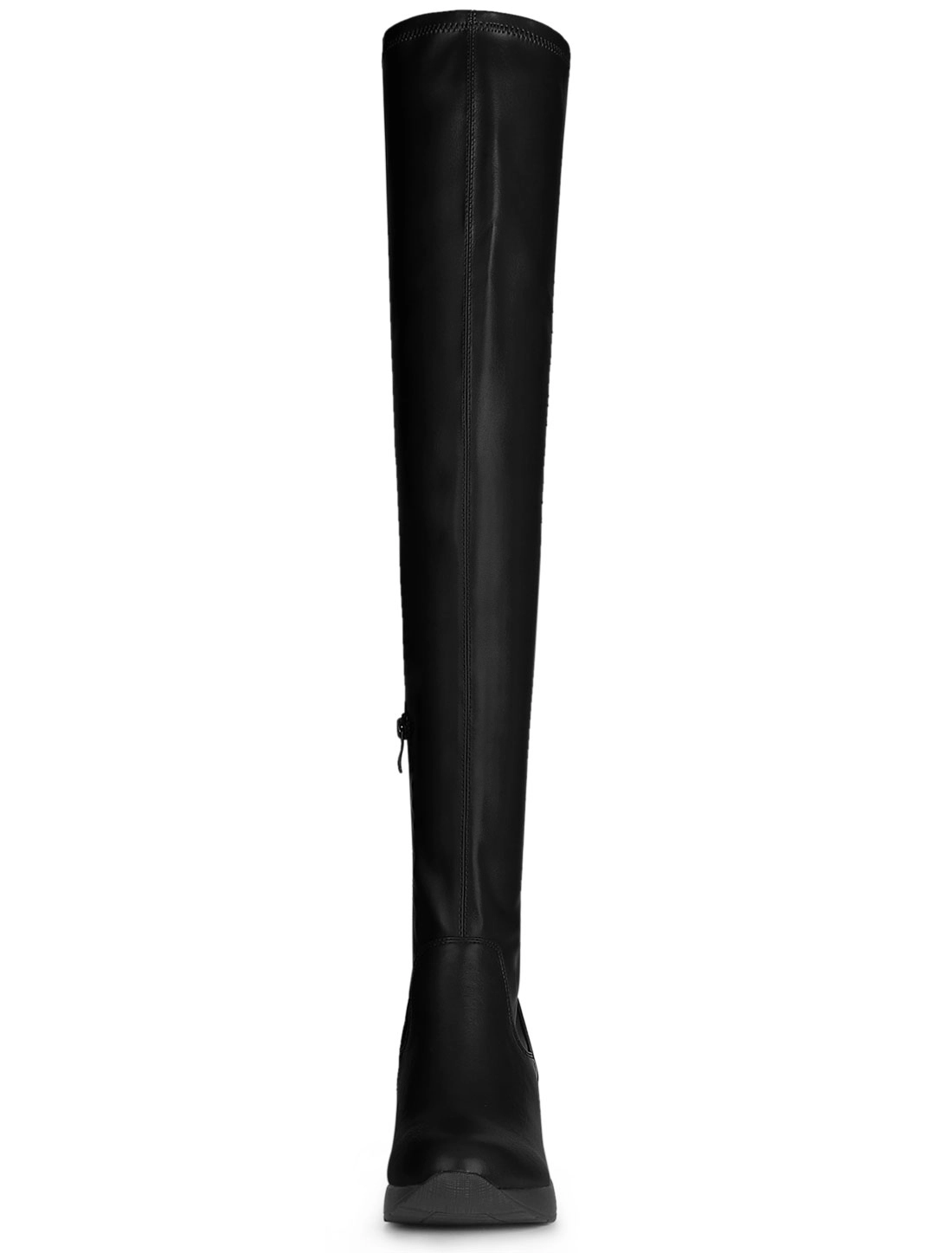 BLISSFUL STEP Women Platform Chunky Heels Over the Knee Wedge Thigh Boots