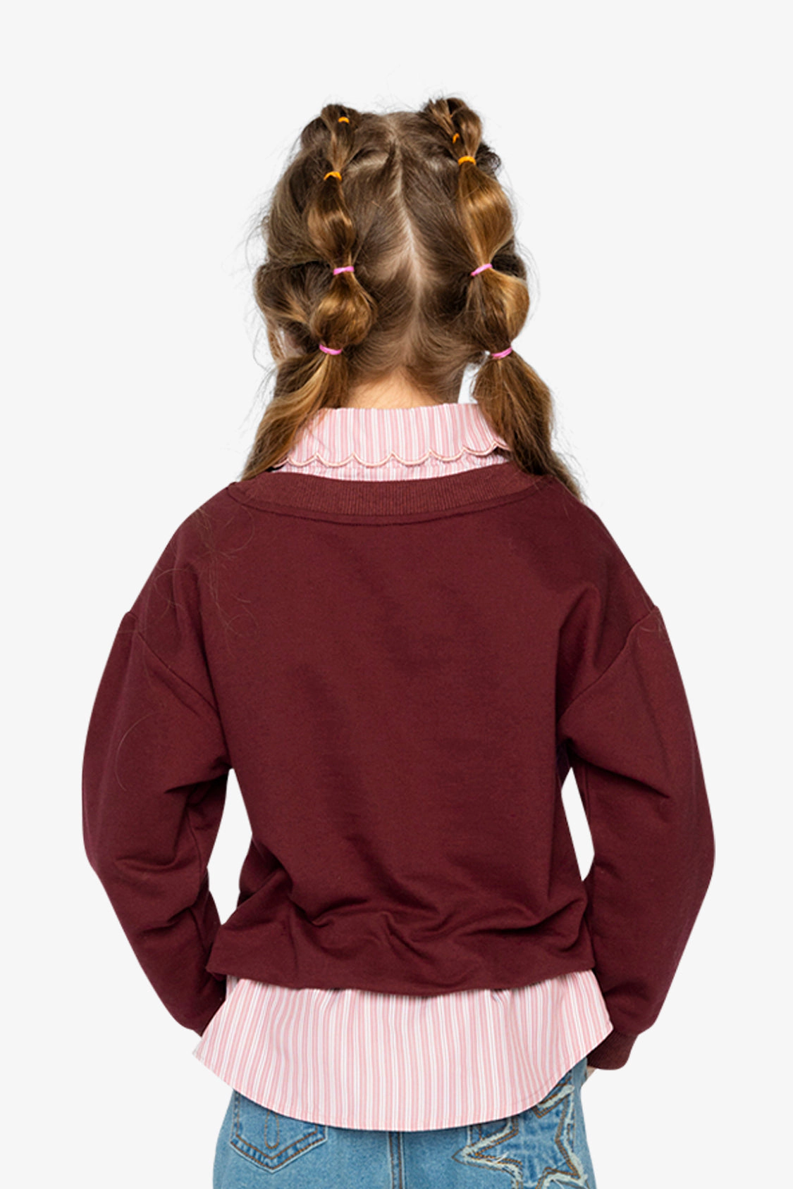 Deux par Girls Fake Two-Layer Sweater