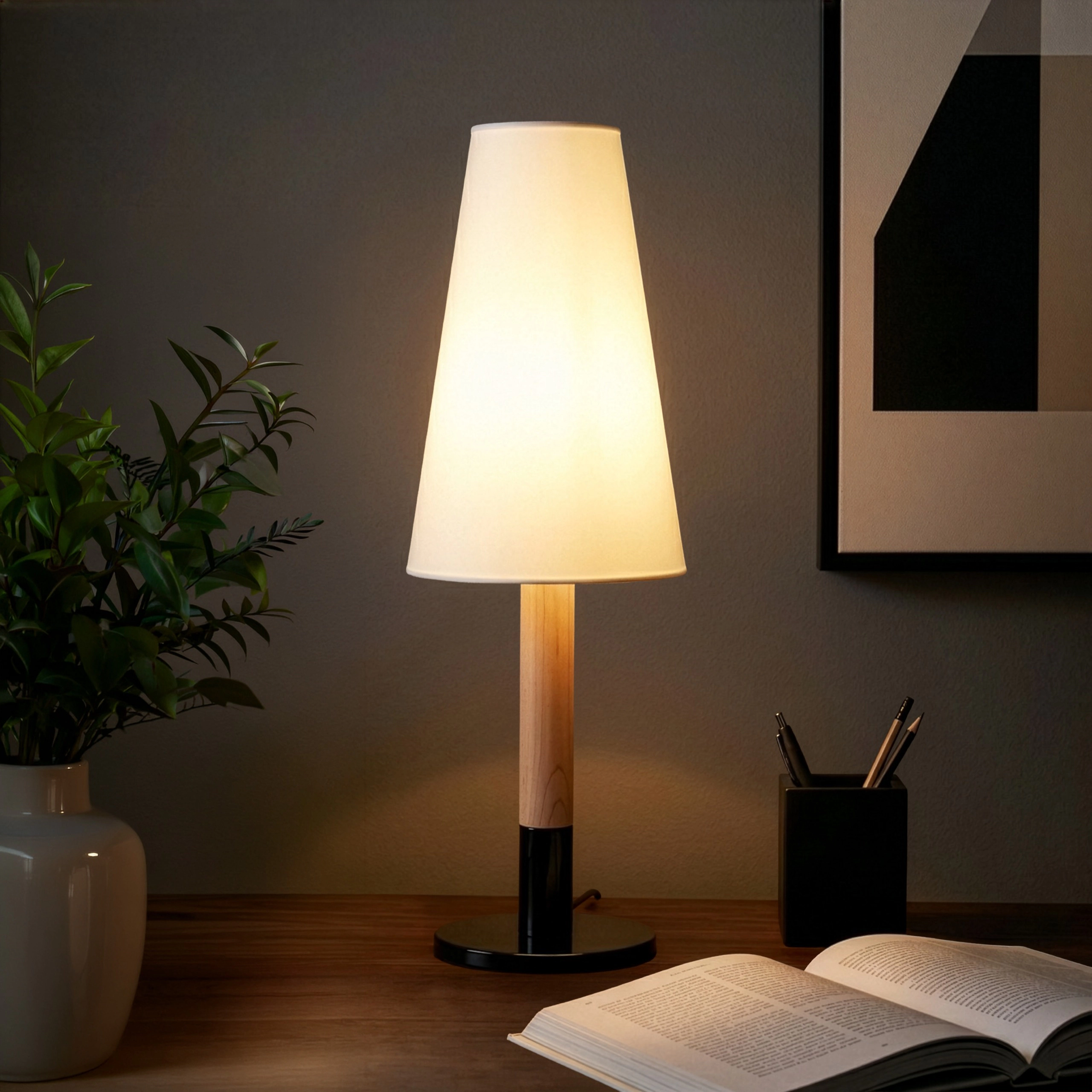 Brightech Arthur Wood LED Desk Lamp