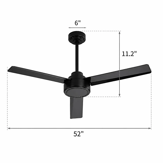 ELEMENT ACE 52 Inch Flush Mount Quiet Ceiling Fan