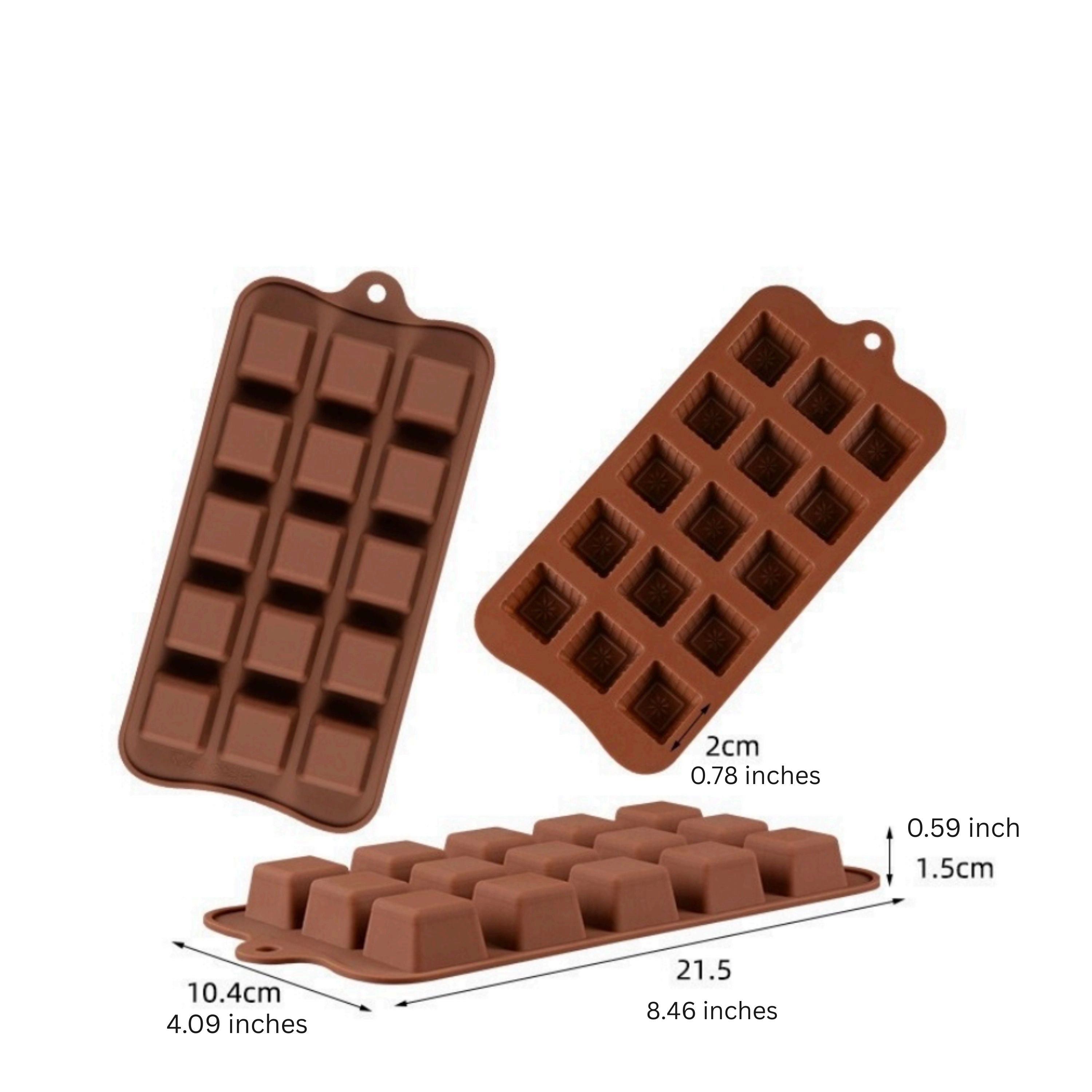 Kitcheniva 4.1 x 8.5 Inch Silicone Square Chocolate Drop Mold