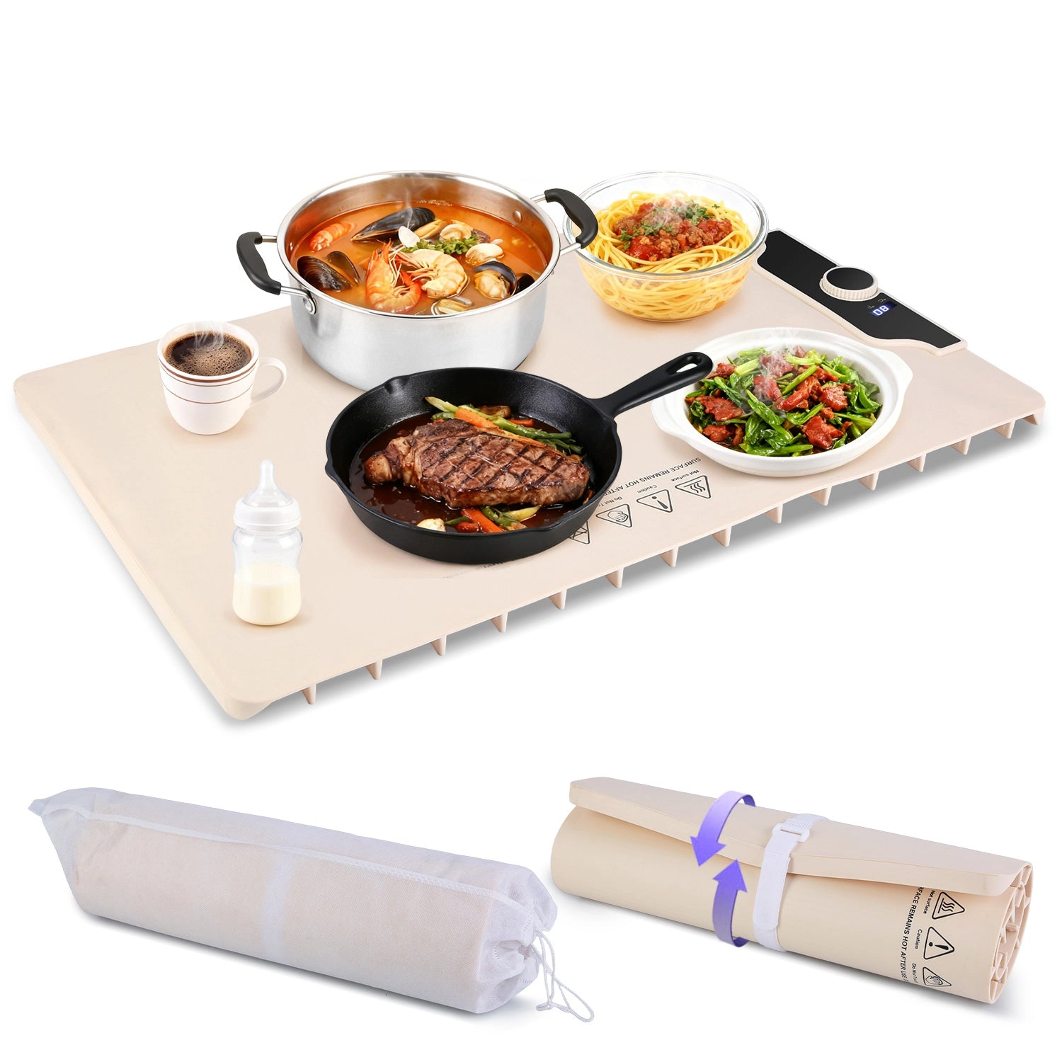 GBruno Silicone Food Warming Mat With Timer
