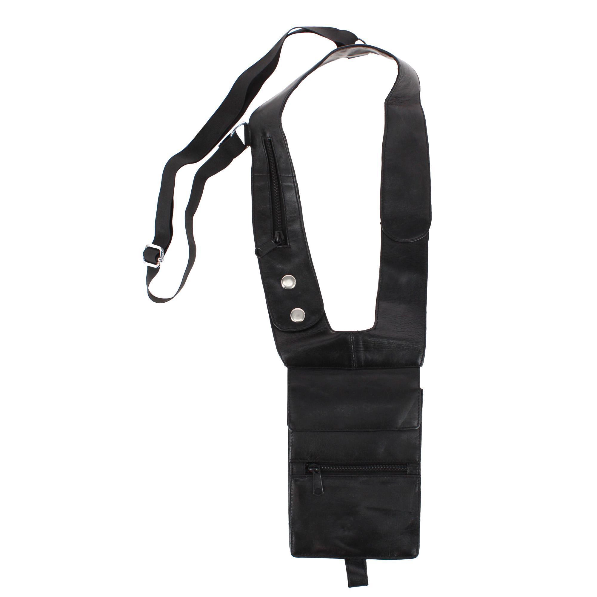 CTM Leather Deluxe Travel Shoulder Wallet