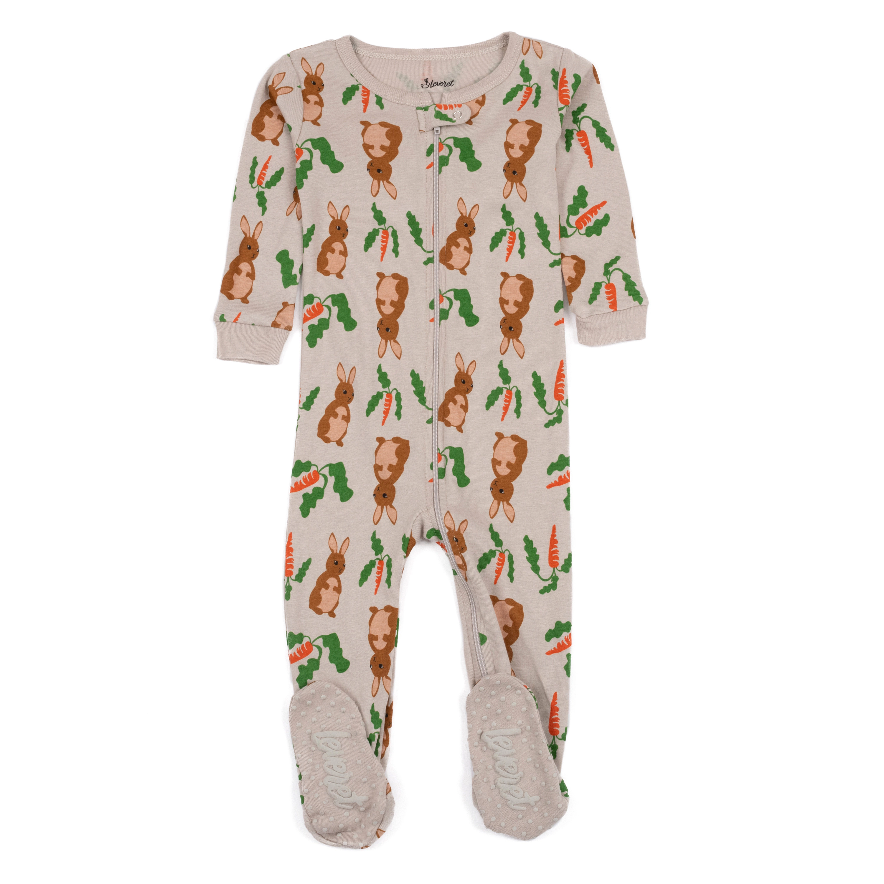 Leveret Toddler Cotton Footed Beige Bunny Rabbit Easter Pajamas