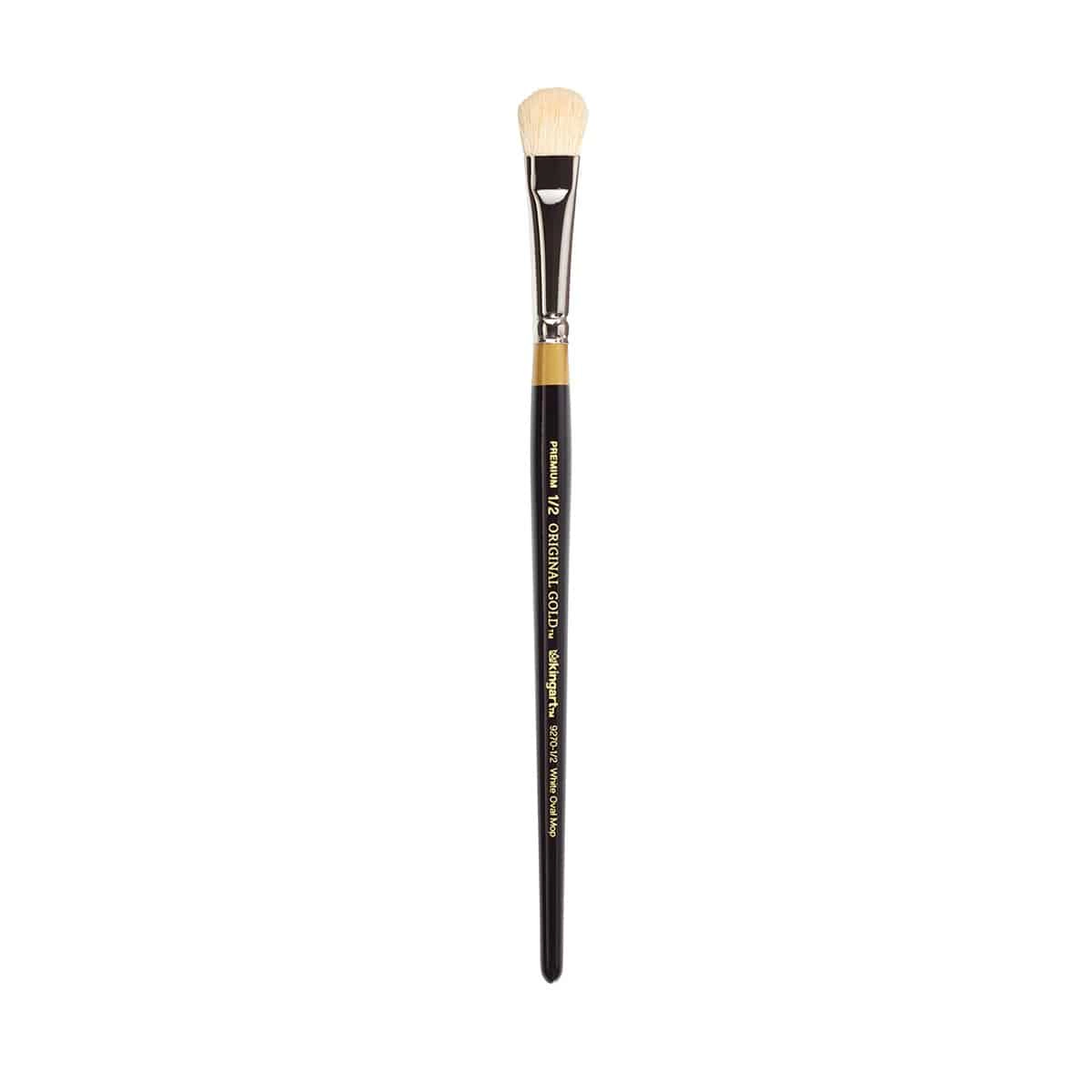 KINGART Original Gold 9270 Oval Mop Brush - White Synthetic, Short Handle