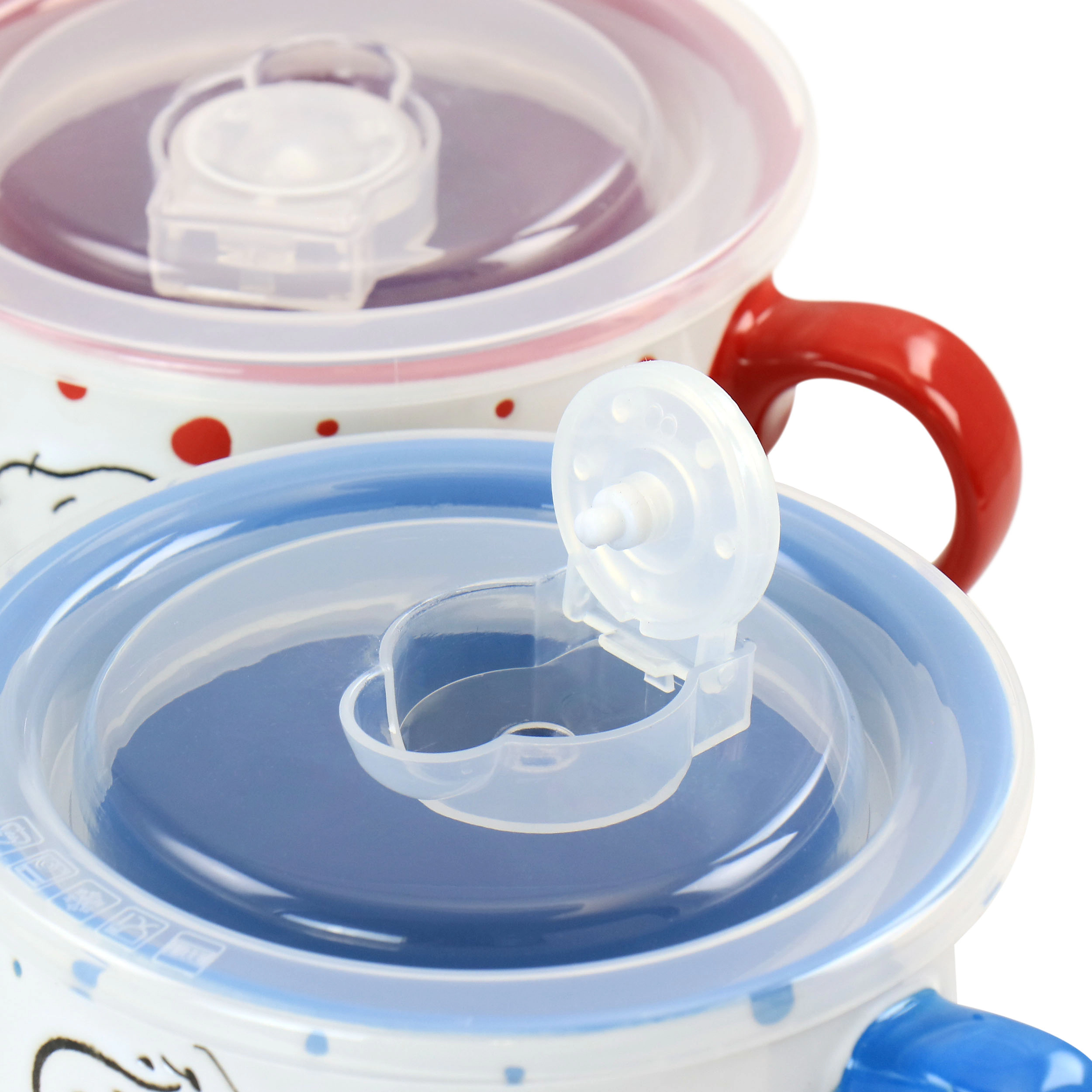 Peanuts Freckled Joy 25oz Stoneware 4 Piece Soup Cup and Lid Set in Assorted Designs