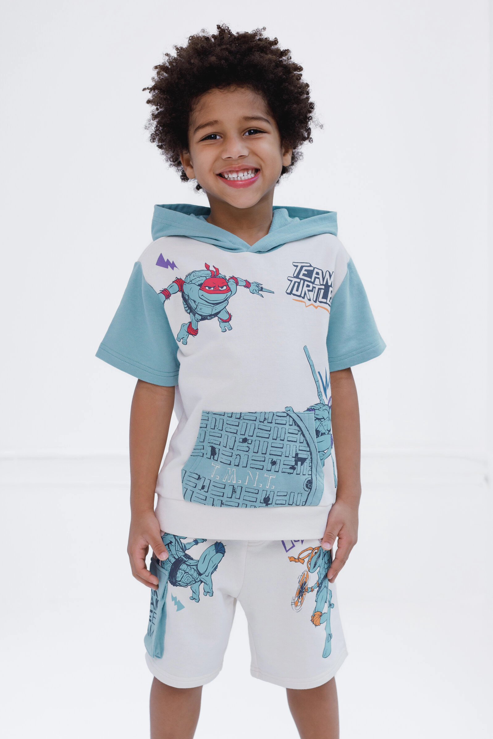 Teenage Mutant Ninja Turtles Boys' 2-Piece Hooded Tee and Shorts Set