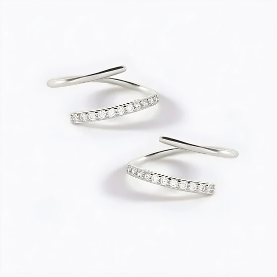 Mint & Lily Women's Double Loop Huggie Hoop Earrings