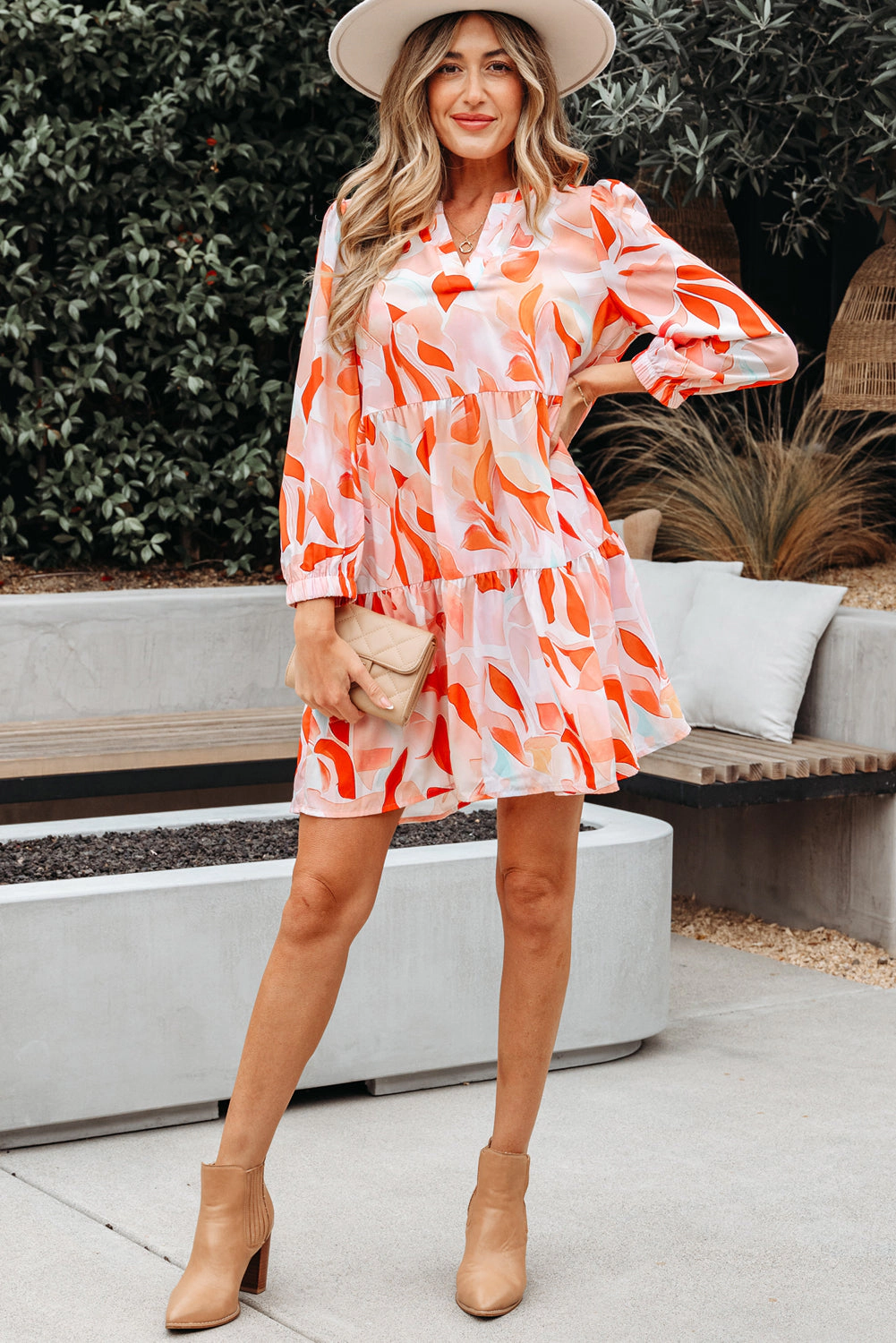 Threaded Pear Women's Sierra Print Long Sleeve Dress