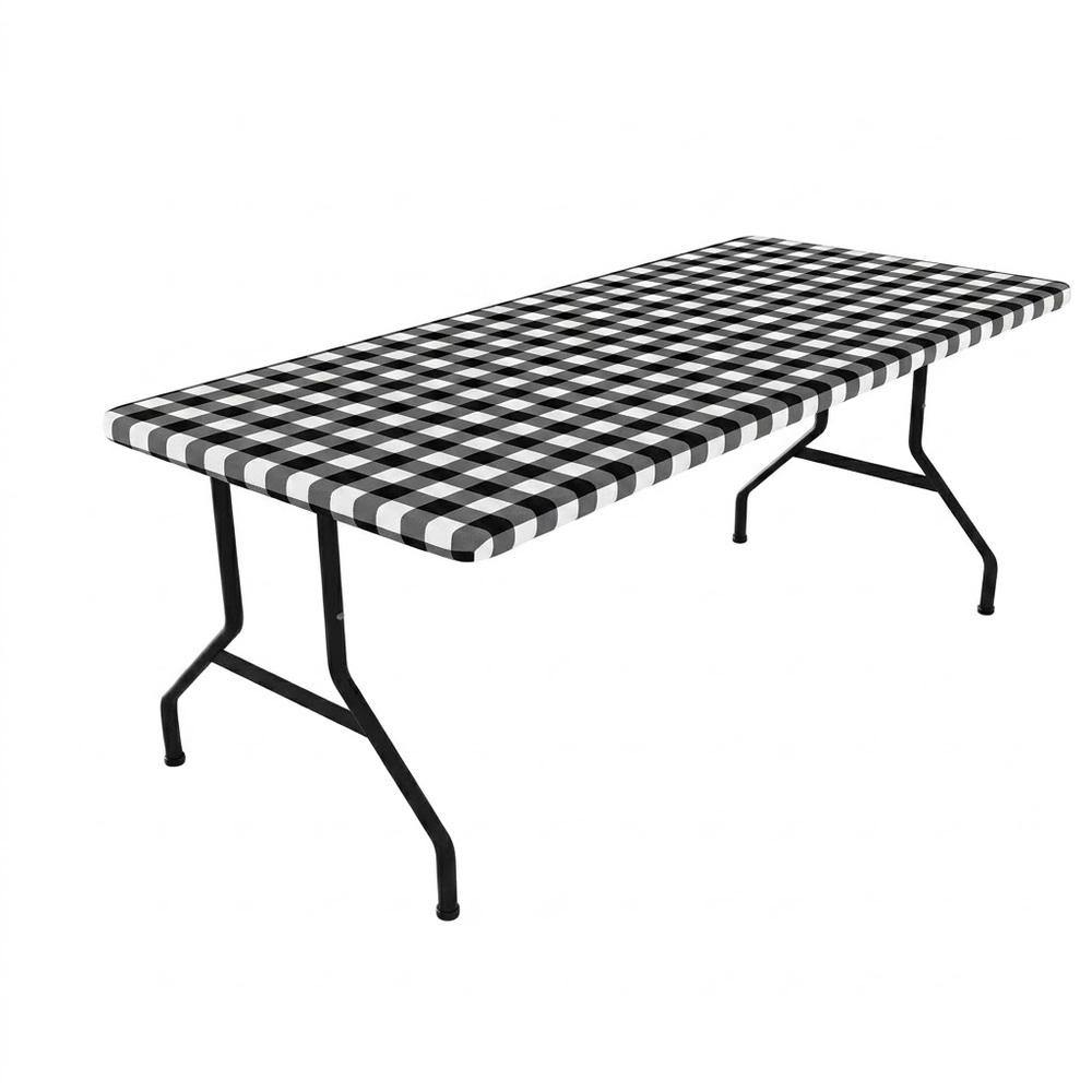 Technopliance 2 Pack Waterproof Fitted Buffalo Plaid Tablecloth 30 x 72 Inch