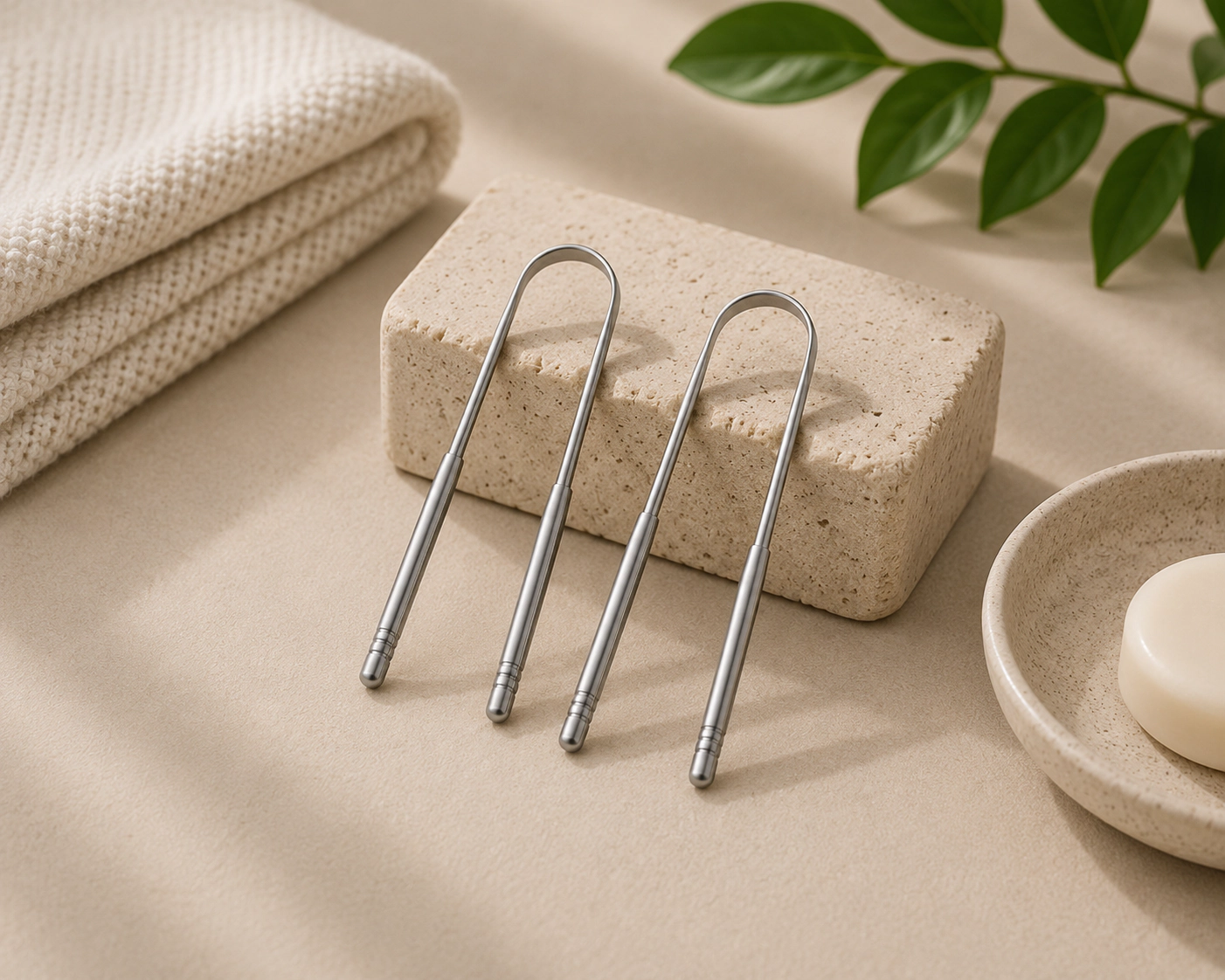 Pursonic Unisex Stainless Steel Tongue Scraper – For Fresh Breath & a Healthier Mouth
