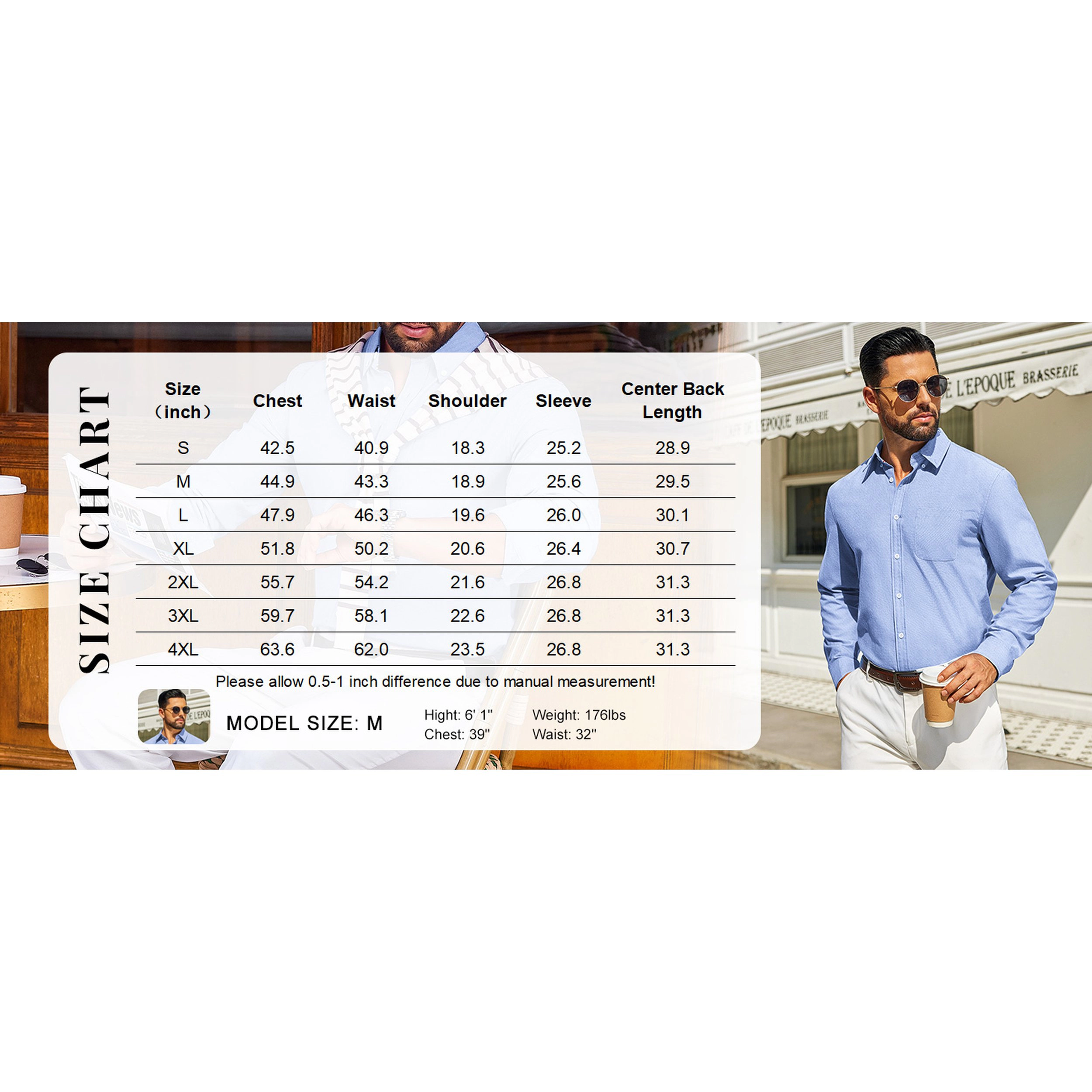 COOFANDY Men's Regular Fit Long Sleeve Button Down Shirt