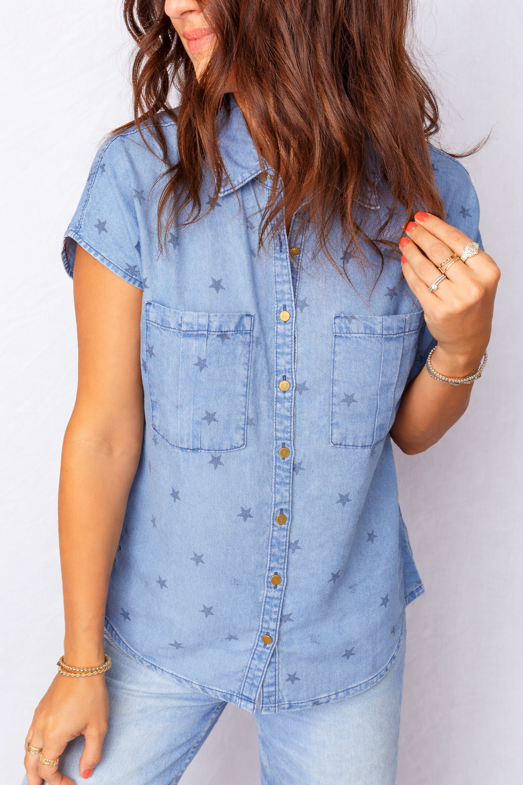 Threaded Pear Women's Phoebe Chest Short Sleeve Shirt
