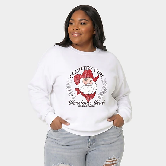Simply Sage Market - Women's Plus Sized Graphic Sweatshirt - Country Girl Christmas Club