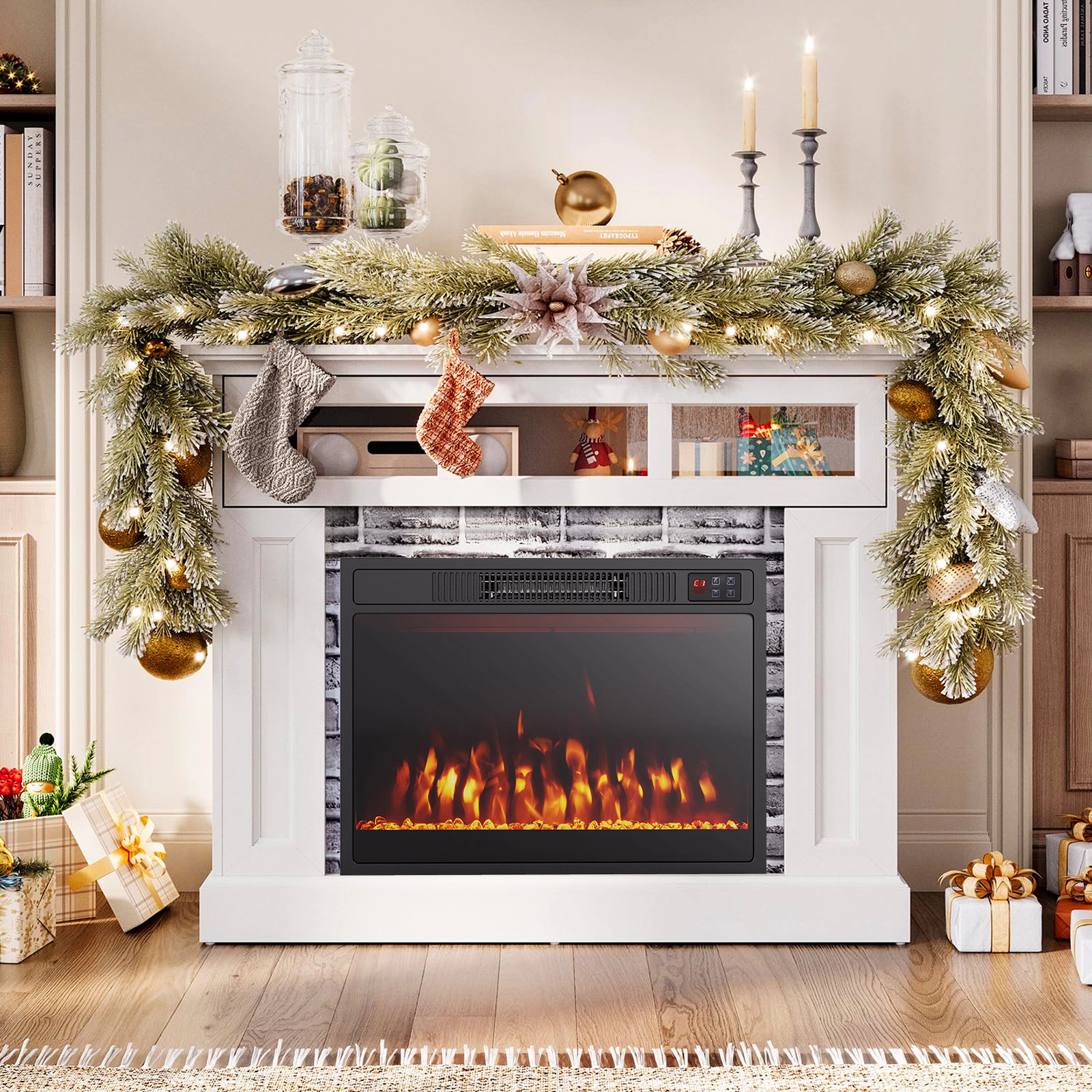 SlickBlue 24-Inch Electric Fireplace Insert with Remote Control