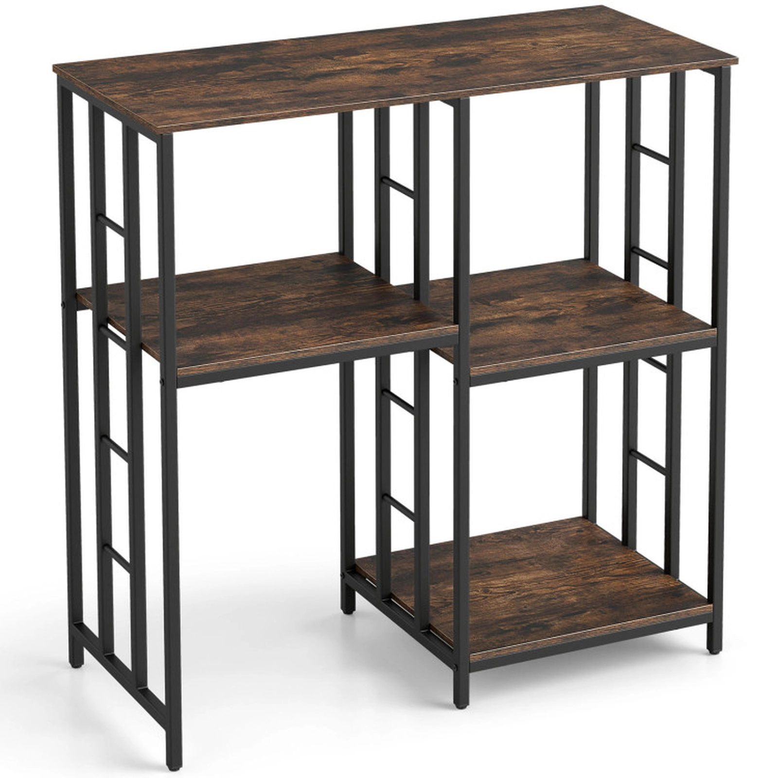 SUGIFT 4-Tier 220-lb Capacity Heavy-Duty Kitchen Bakers Rack Storage Shelf with Robot Vacuum Bay