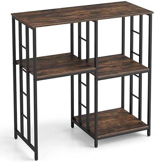 SUGIFT 4-Tier 220-lb Capacity Heavy-Duty Kitchen Bakers Rack Storage Shelf with Robot Vacuum Bay