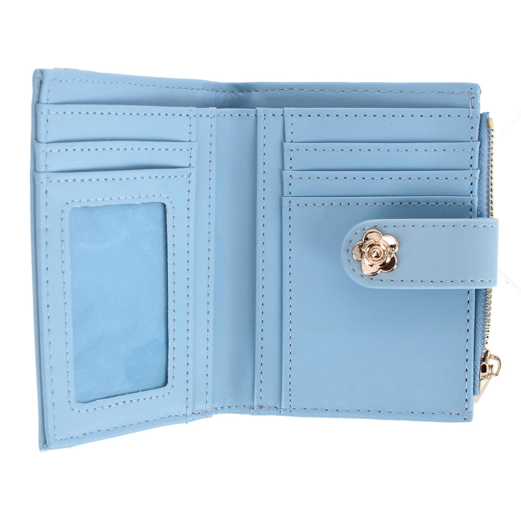 CTM Women's Premium Faux Leather Quilt Quality -Fold Wallet