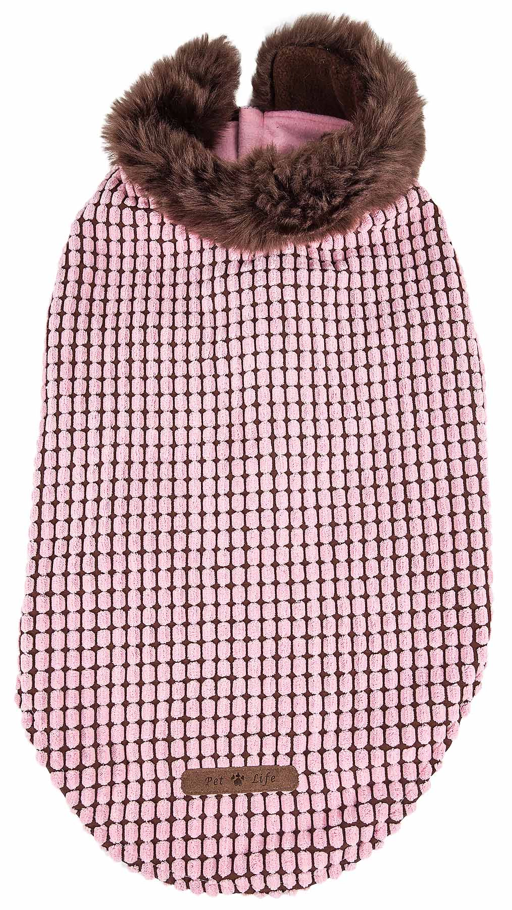 Pet Life ® Luxe 'Beautifur' Elegant Designer Boxed Mink Fur Dog Coat Jacket