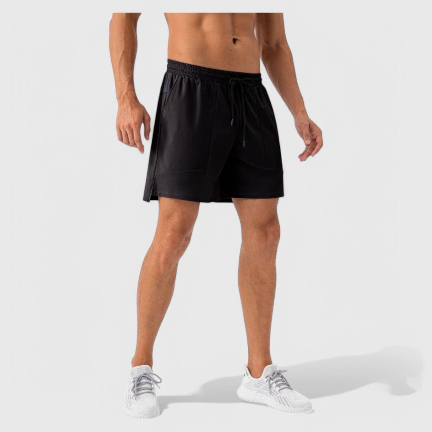 Anna-Kaci Men's Quick-Dry Training Shorts with Elastic Waistband Adjustable Drawstring and Side Vents
