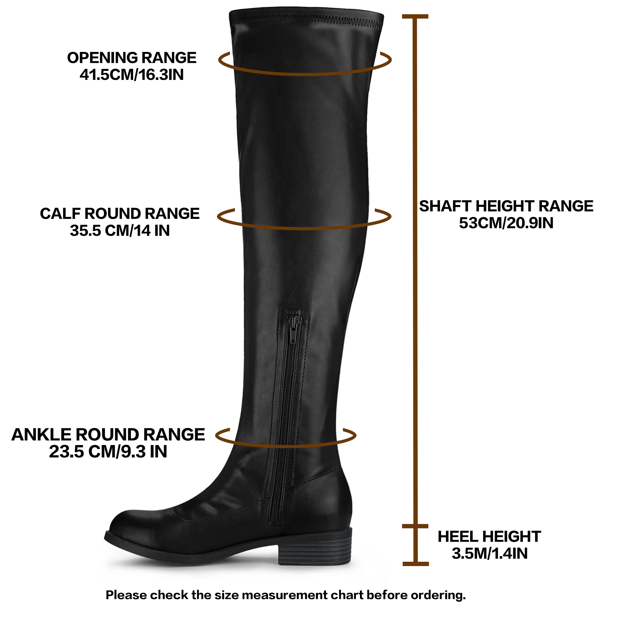 BLISSFUL STEP Women's Thigh High Block Heel Over the Knee Boots