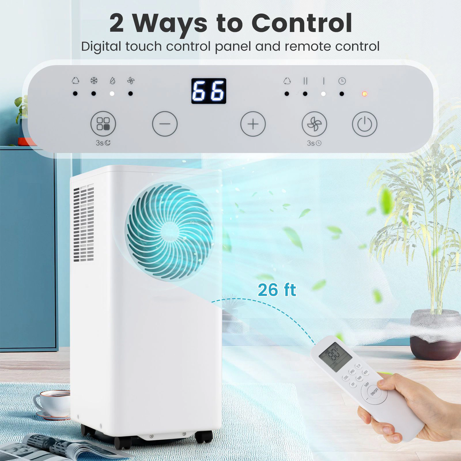 Slickblue 10000 BTU Portable AC Unit with Cooling and Fan Modes