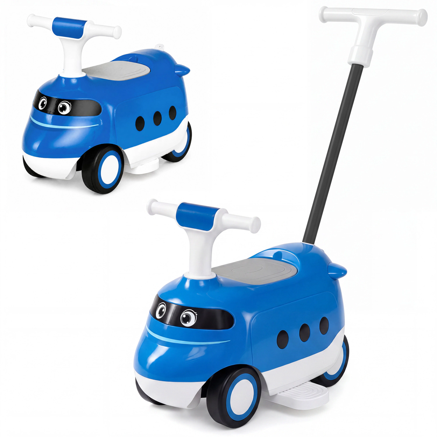 LJG 2-in-1 Ride on Push Car for Toddlers 1-3 Years Old with Horn