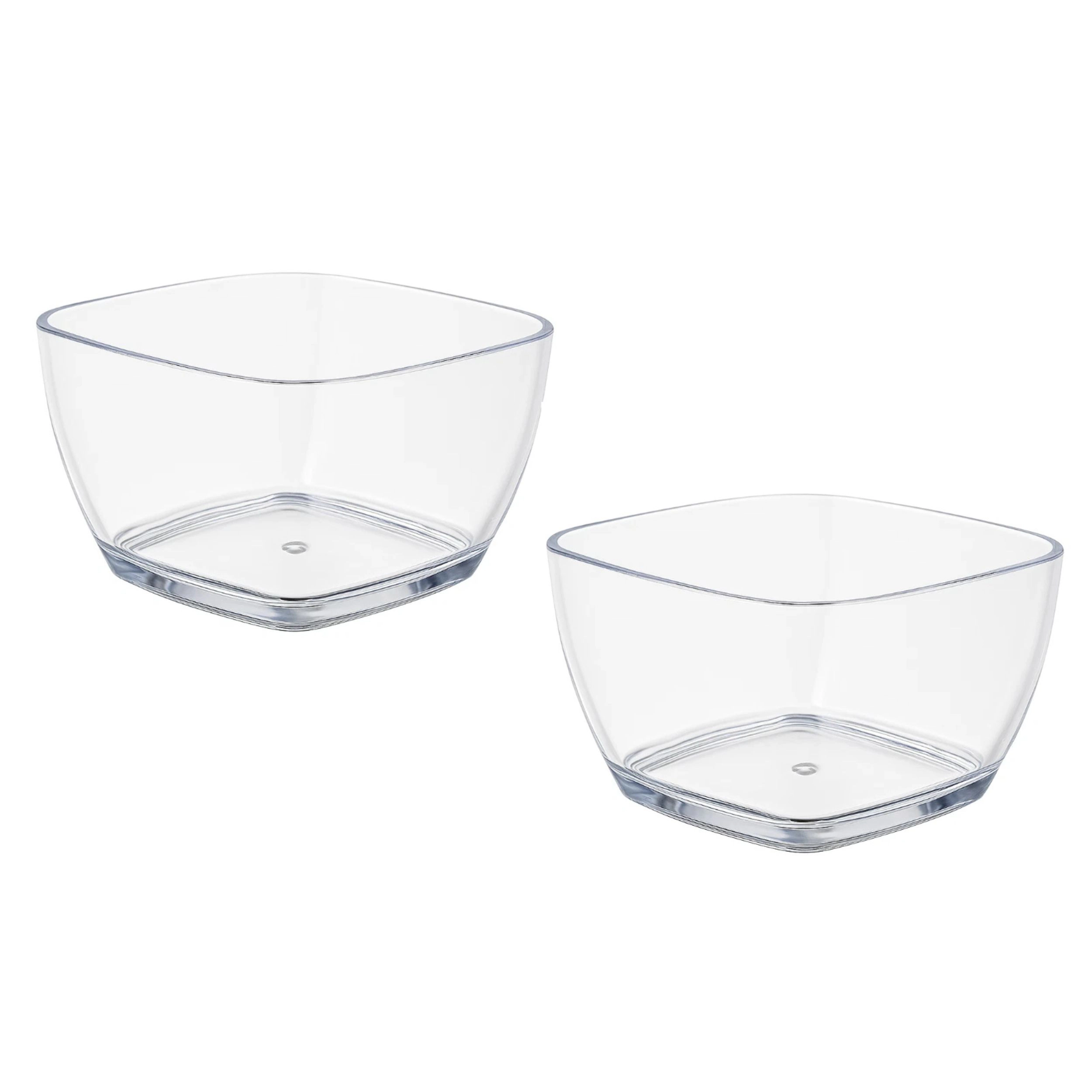 Home Collection Pack of 2,  5.5" Clear Acrylic Serving Bowls