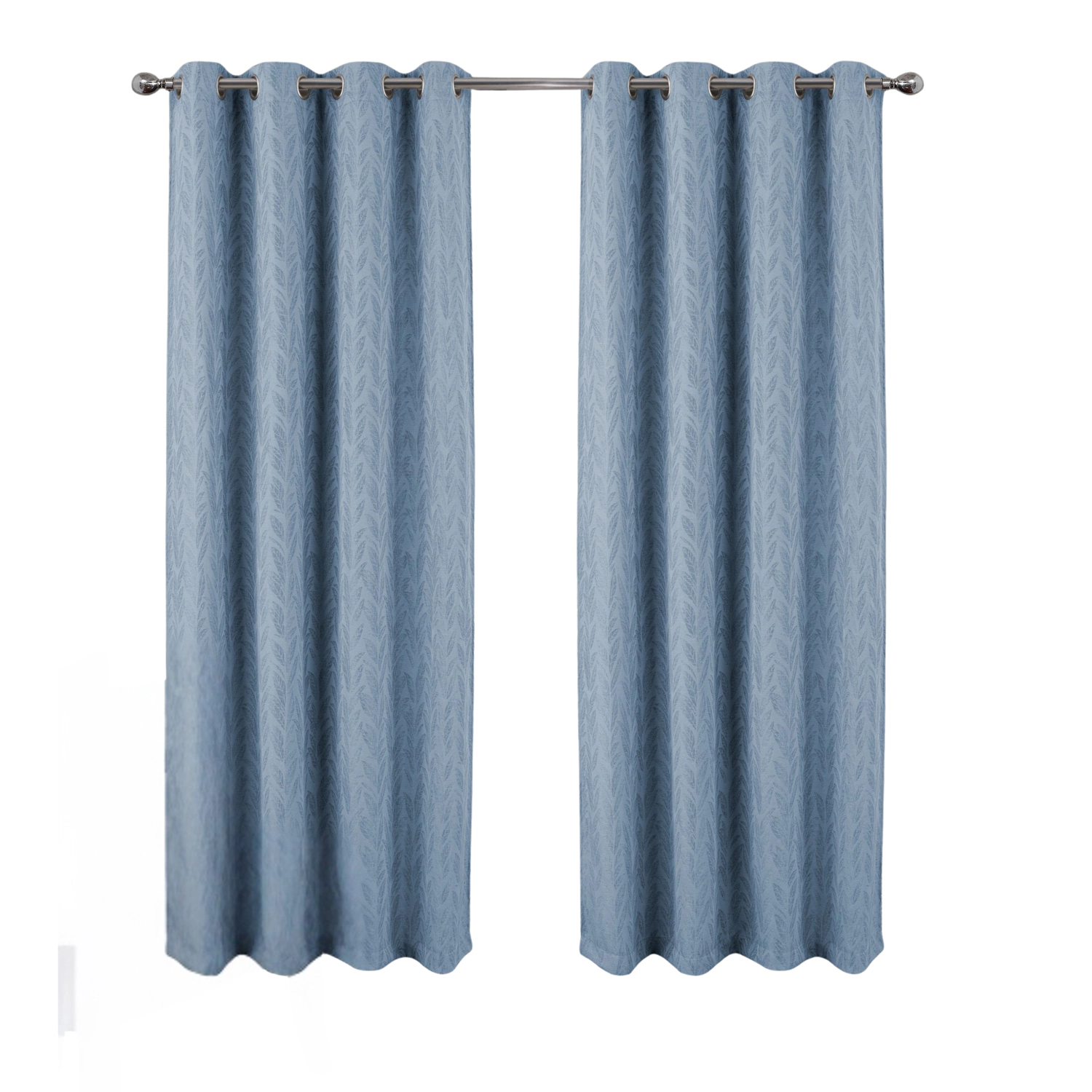 RT Designers Collection 100% polyester Reba Luxury Jacquard Blackout Grommet Curtain Panel 54" x 90" Wedgewood