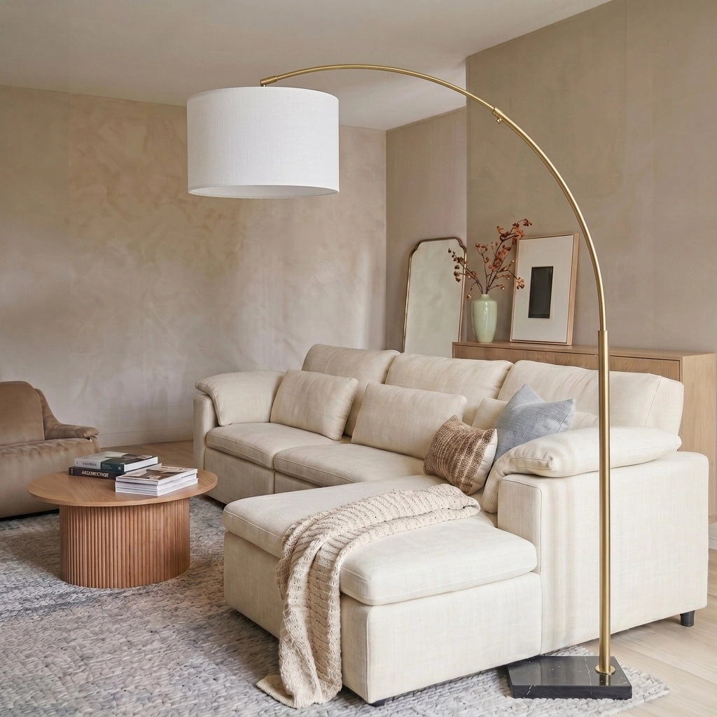 Brightech Logan Extendable Drum Floor Lamp