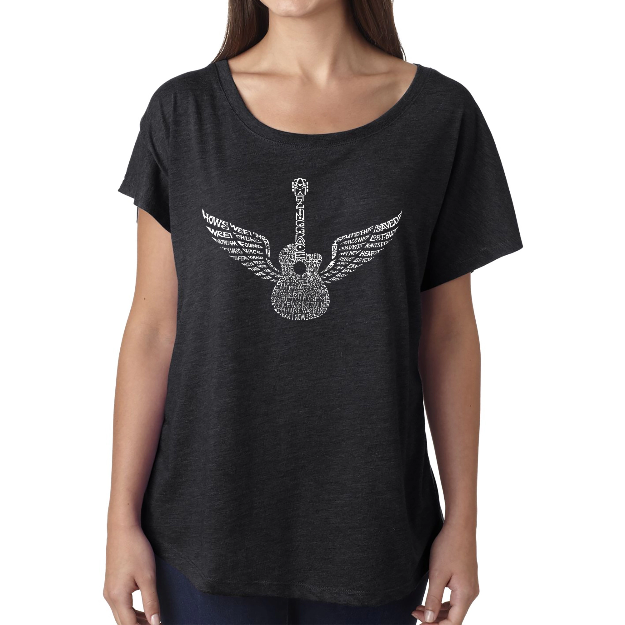 LA Pop Art Women's Dolman Word Shirt - Amazing Grace