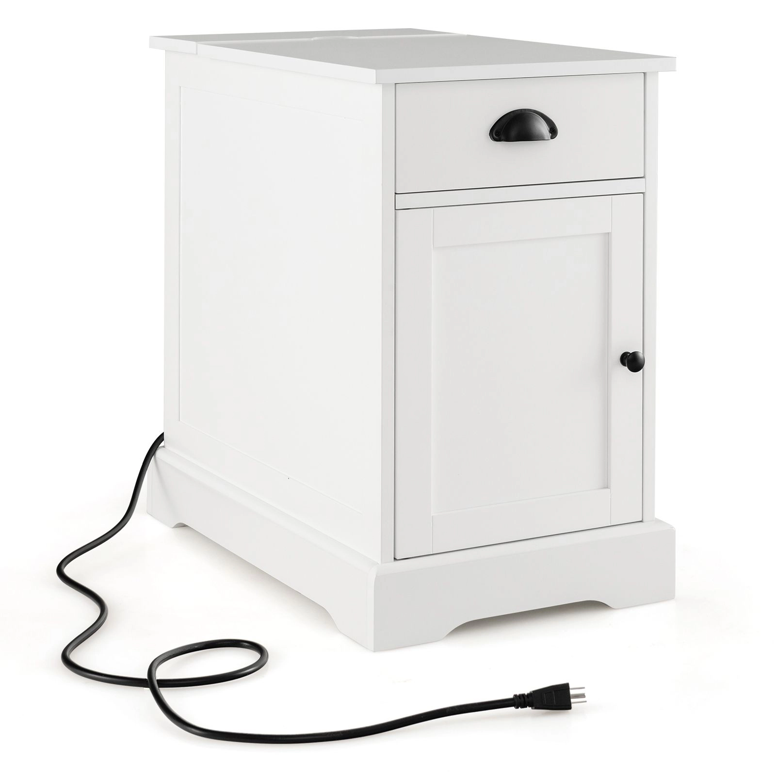 SlickBlue Charging Nightstand with Drawer Cabinet and USB Ports