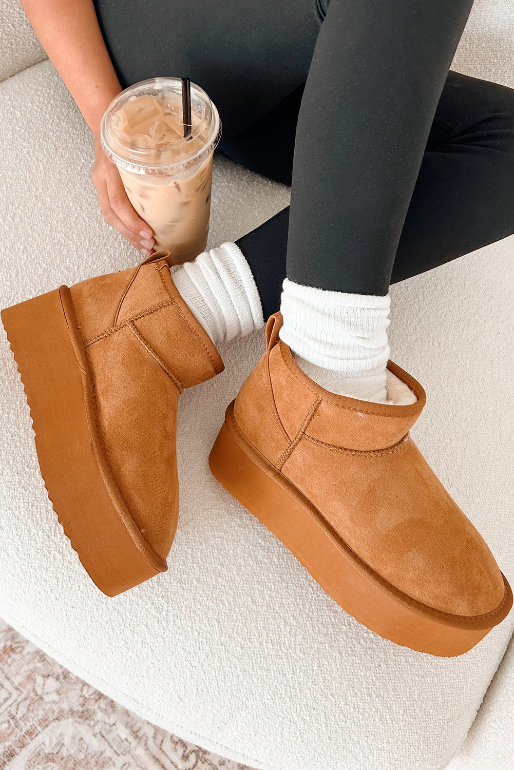 Threaded Pear Women's Anna Fur Lined Suede Ankle Snow Boots