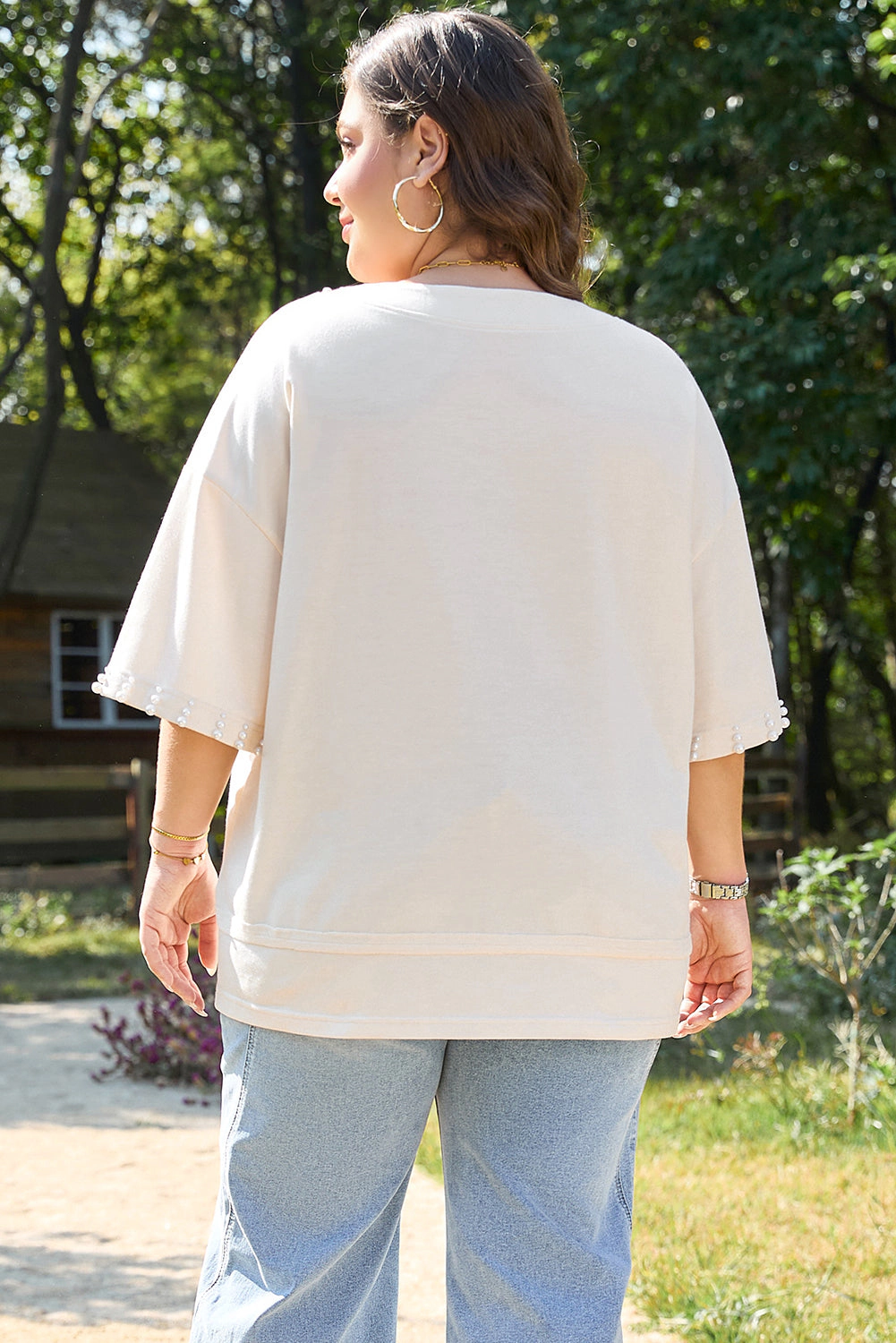 Threaded Pear Women's Amber Half Sleeve PLUS Top