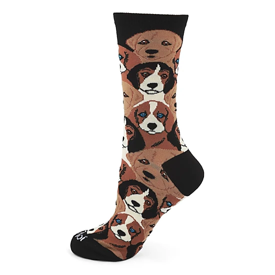 MeMoi Women's Puppy Bamboo Blend Crew Socks