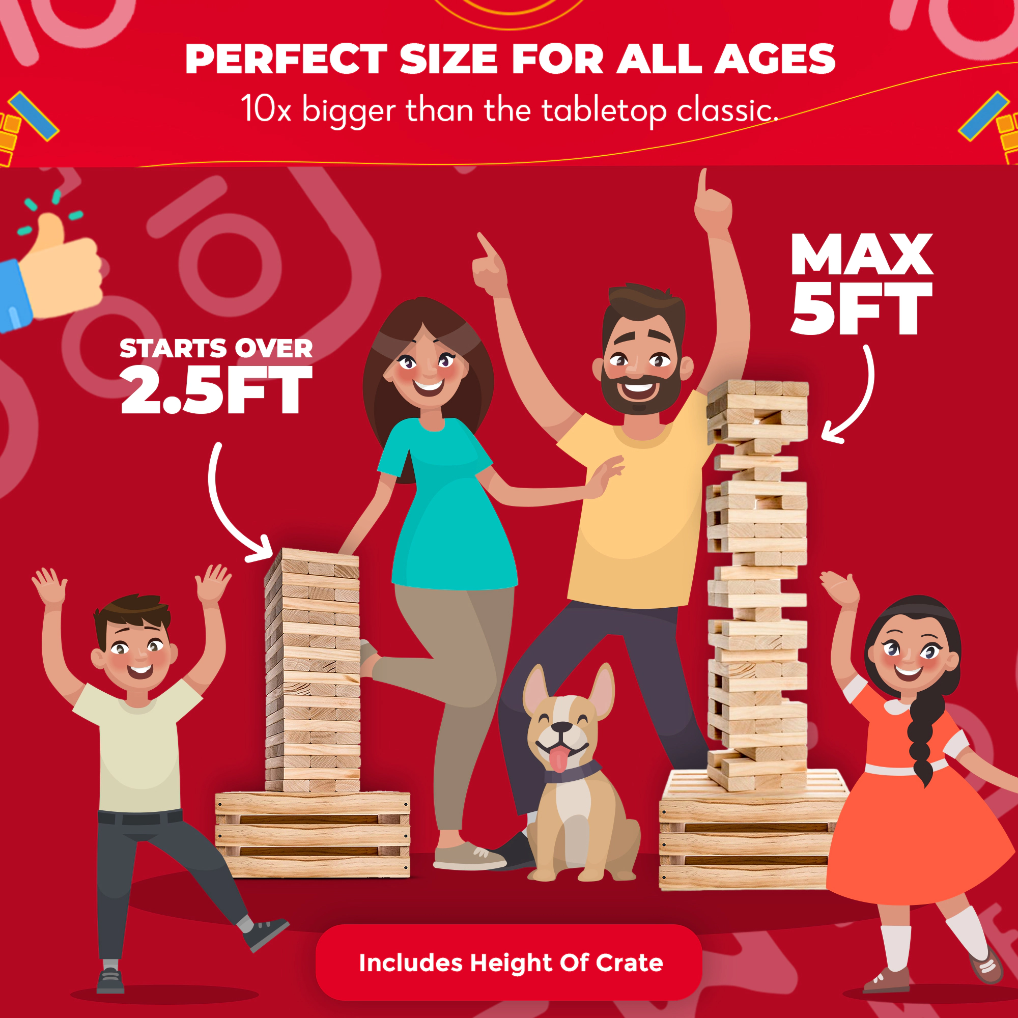 Swooc Games | Premium Giant Tower Game with Storage Crate