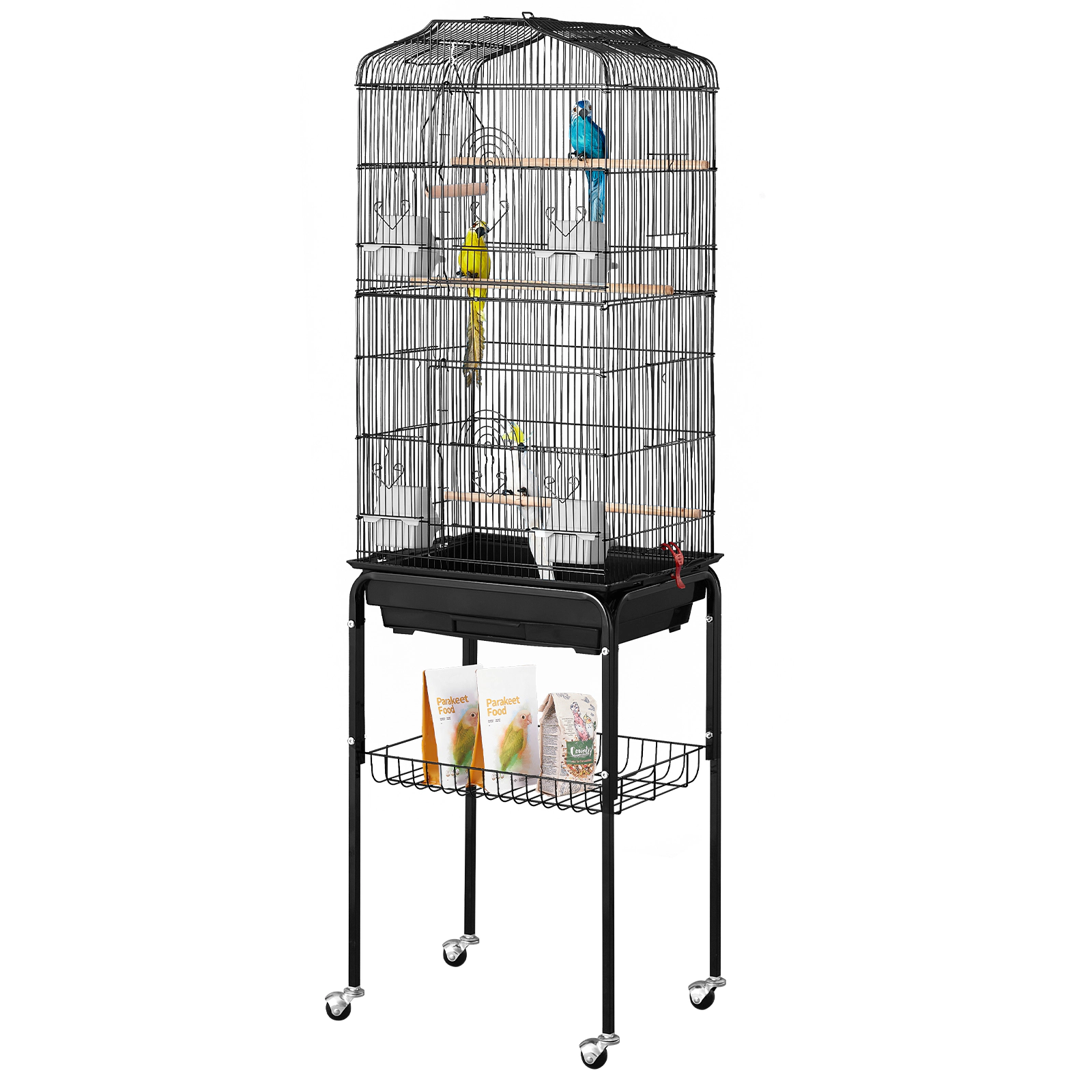 HONGGE Large Parrot Bird Cage with Swing and Perch for Parakeets Finches Canaries Lovebirds Cockatiels Budgies