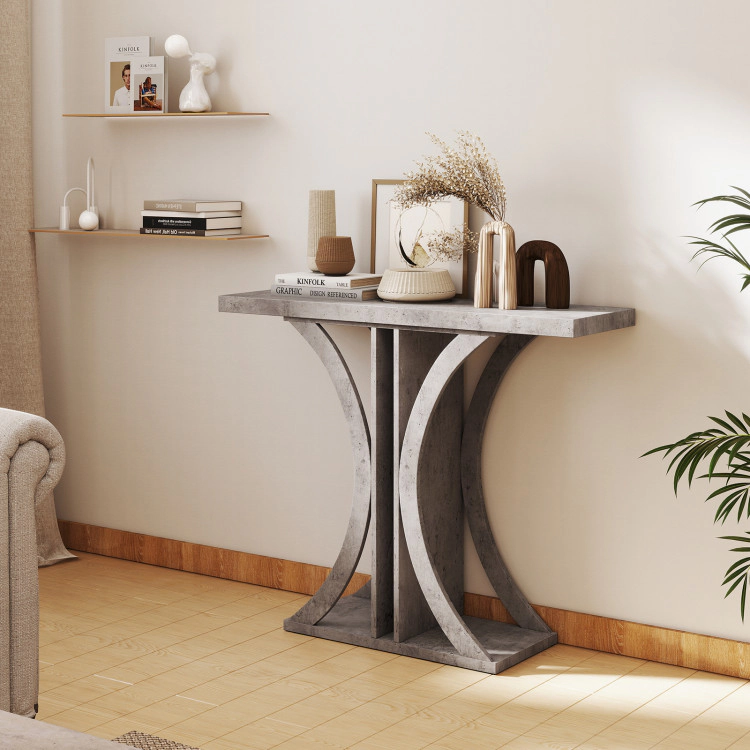 Hivvago Console Table Rectangular Entryway With Geometric Frame