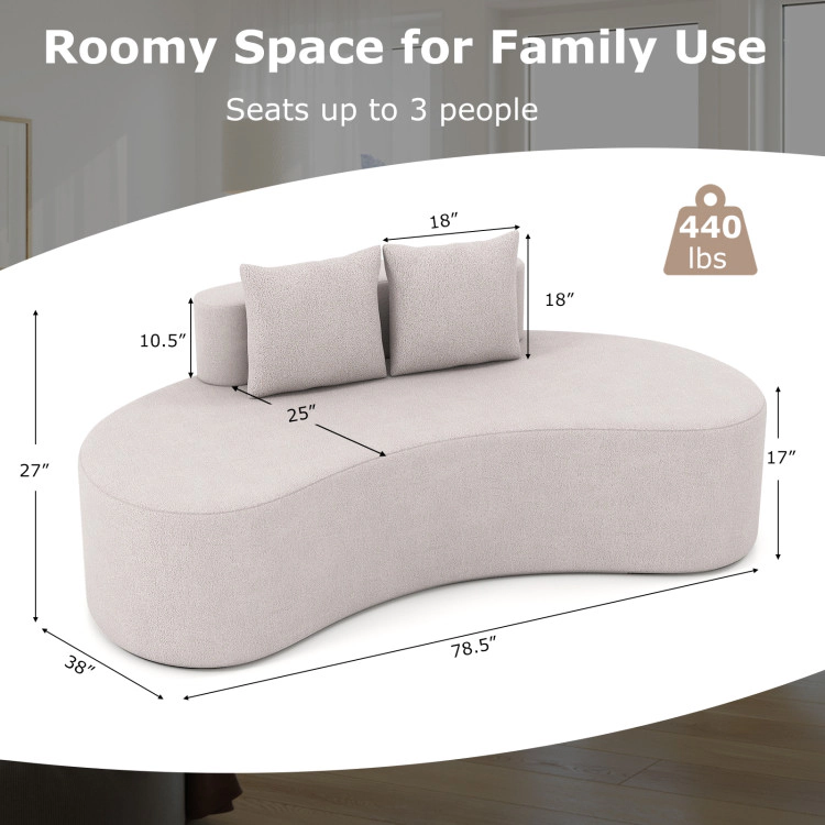 Hivvago Upholstered Curved Sofa With 2 Cozy Pillows