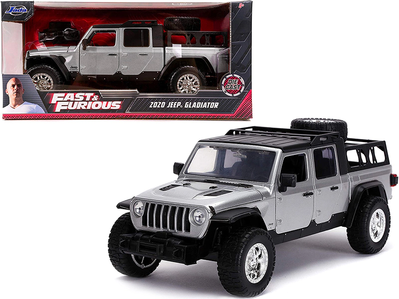 Jada 2020 Jeep Gladiator Pickup Truck Silver with Black Top "Fast & Furious" Series 1/24 Diecast Model Car by Jada