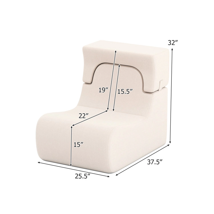 Hivvago Floor Chair Lazy Sofa With Detachable Headrest