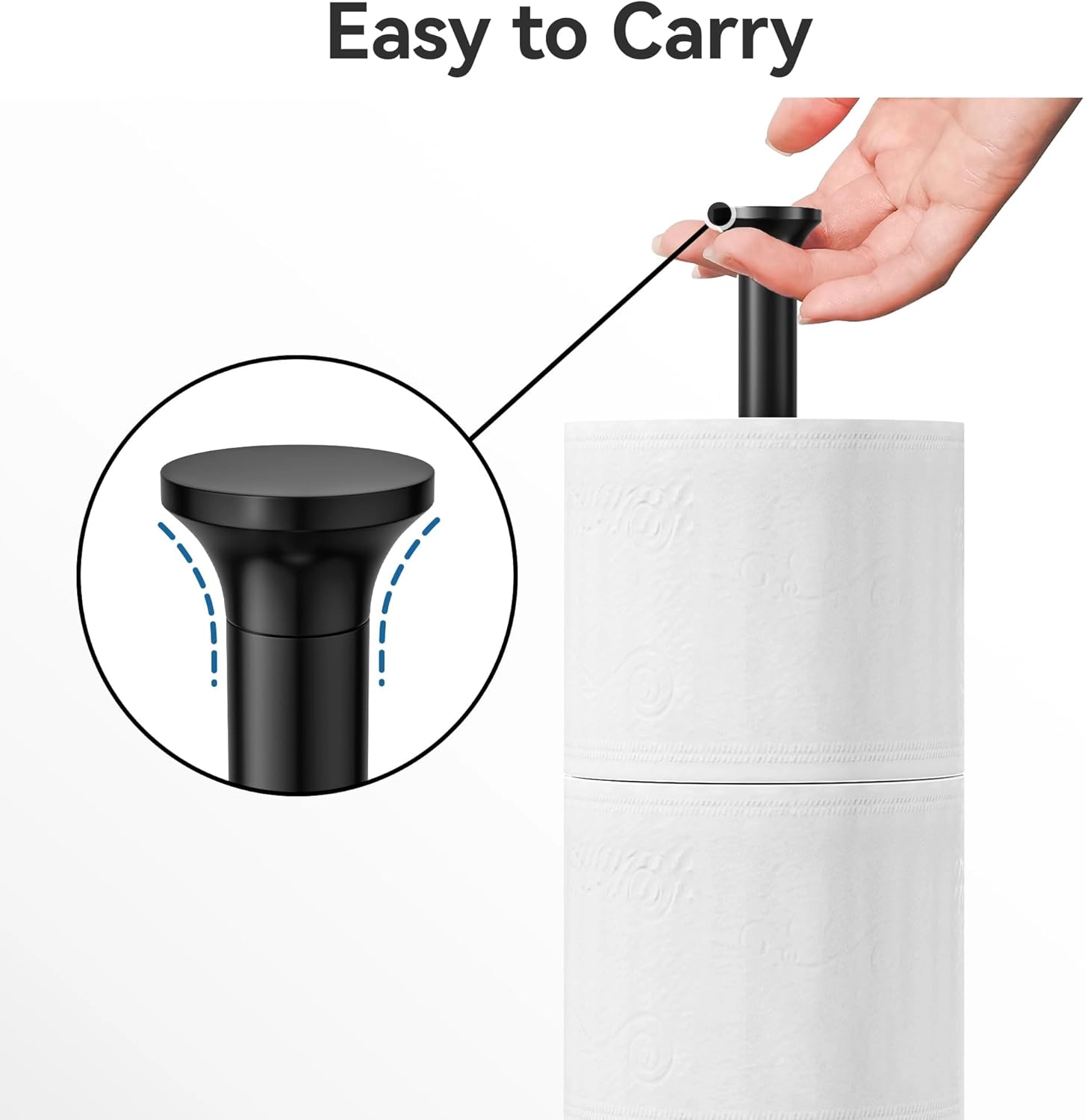 Stock Preferred Freestanding Stainless Steel Toilet Paper Holder Stand with Reserve Storage